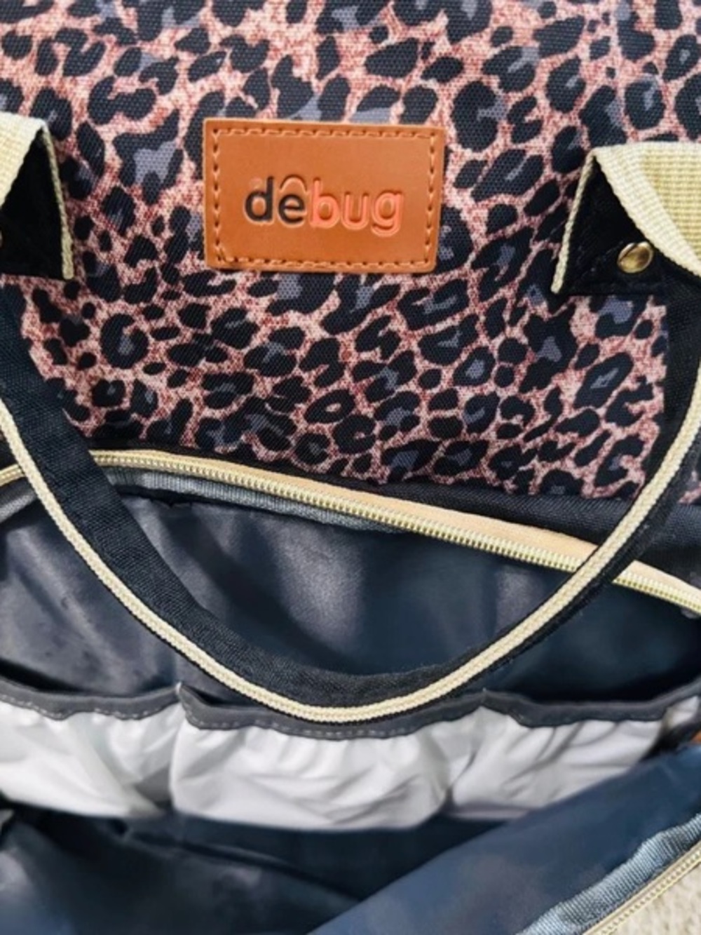 Amazon Debug Leopard Print Tote Bag in Pink and Black with Cream Trim